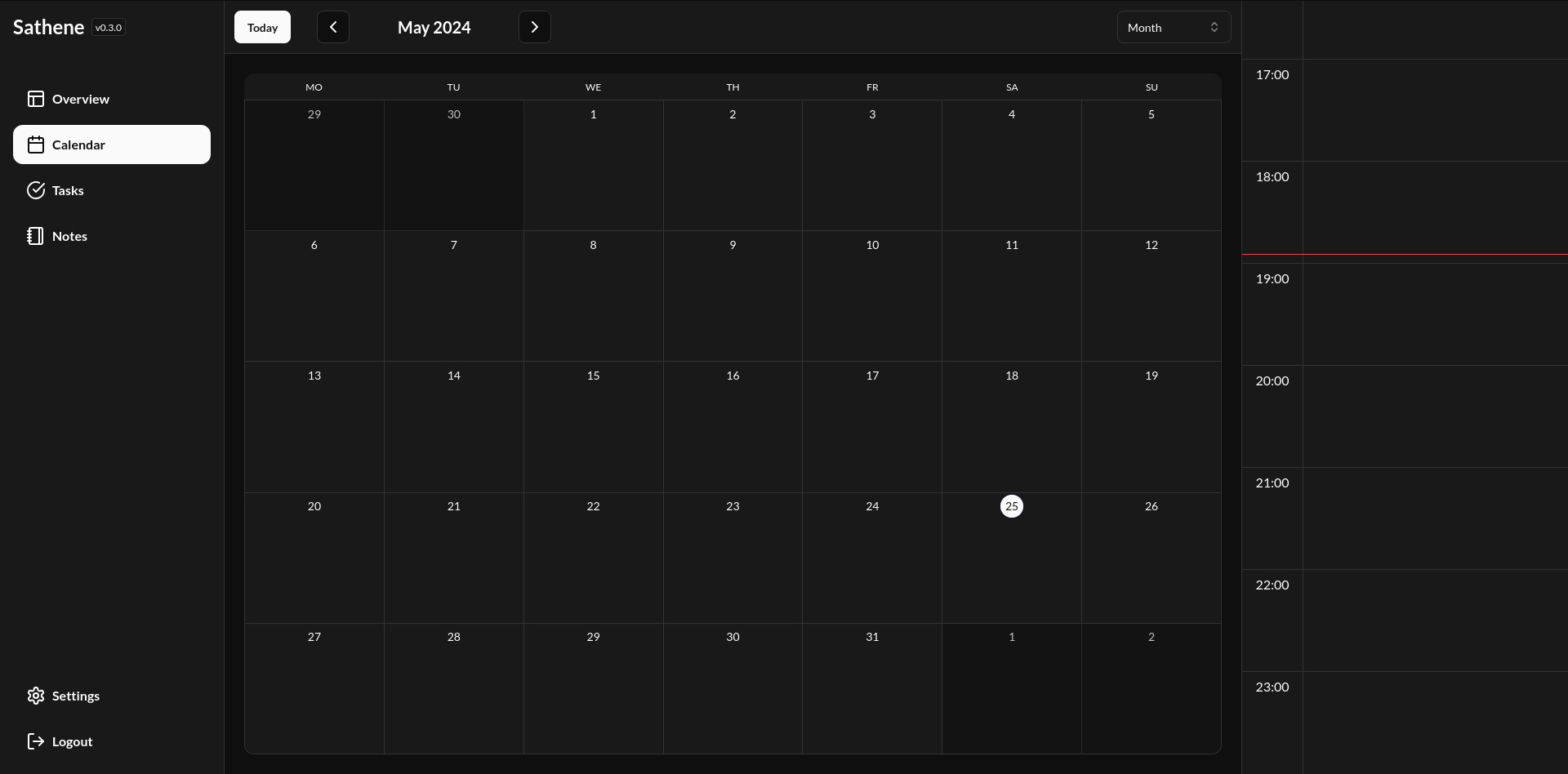 Sathene - A web and mobile app for managing your personal life.